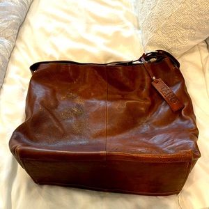 Tano brown leather hobo bag
